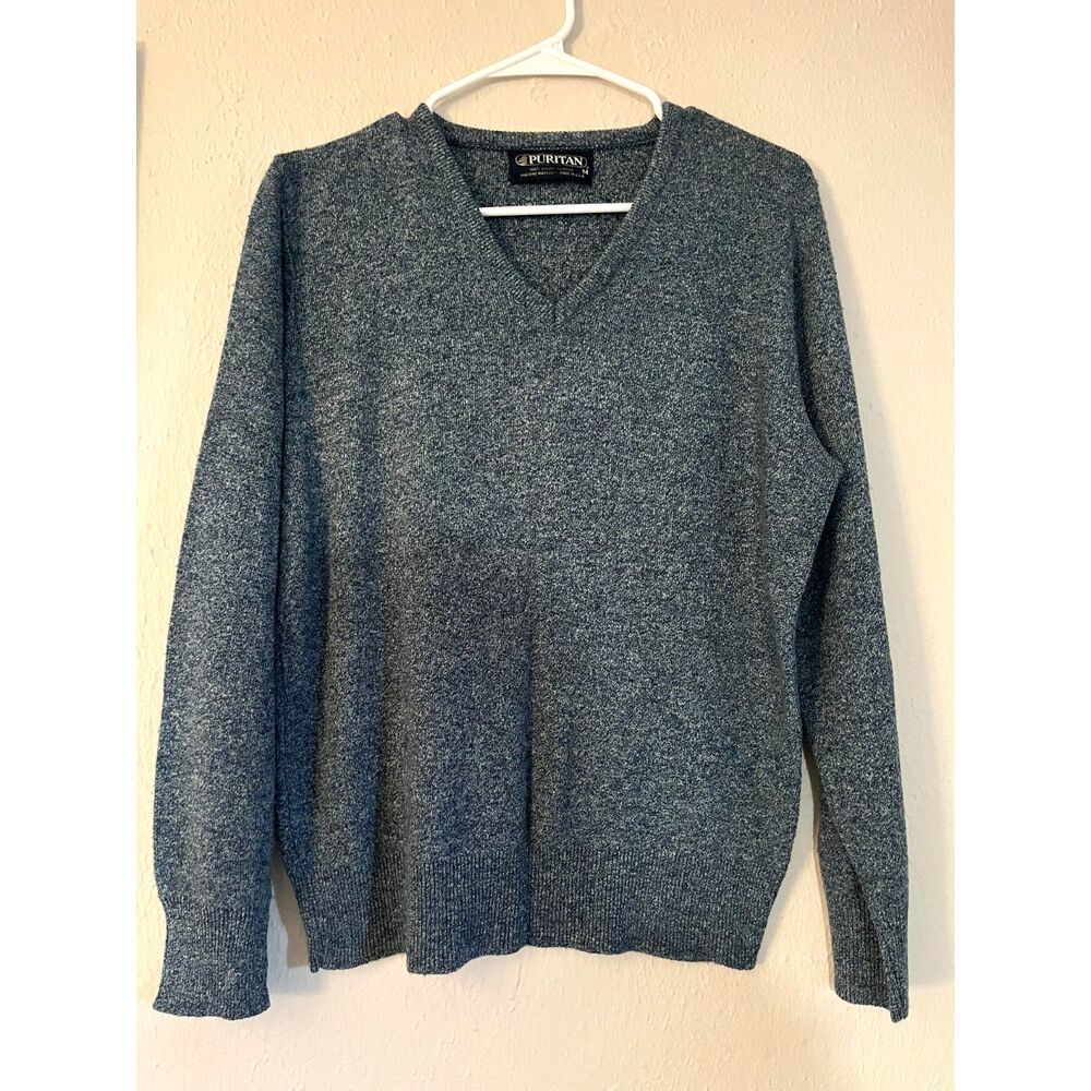 VTG Knit V neck Sweater; Grandpacore; dad sweater; academic prep